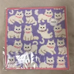 モフモフネコチャン WEB限定 パープル ハンカチ FEILER