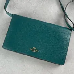 ✨稀少✨極美品✨コーチ　ショルダーバッグ ウォレット　2way レザー　緑