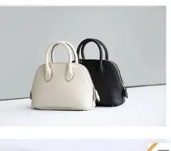 本革　ハンドバッグ　ショルダーバッグ　ブラック