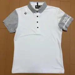 DESCENTE GOLF ポロシャツ ホワイト グレー メンズ Mのサムネイル