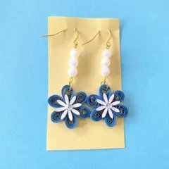 No.28ハンドメイド　花ペーパークイリング　ピアス　イヤリング　まとめ売り可能
