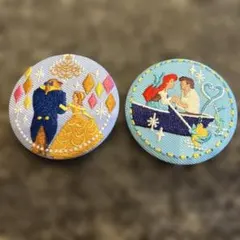 アリエル　ベル　刺繍缶バッジ　セット