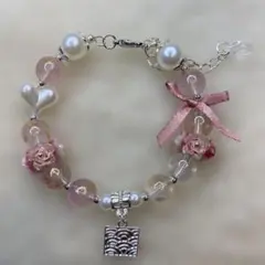 フラワーモチーフ ブレスレット ピンク 12