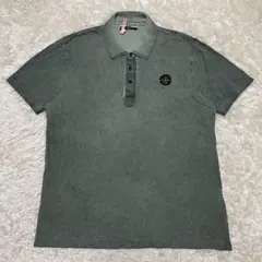 【新品未使用】STONE  ポロシャツ / M STONE ISLAND (ストーンアイランド) 胸ロゴ ライン 半袖 ポロシャツ