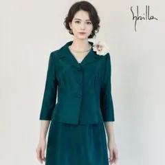 〇当日発送可能！シビラ セレモニー M 赤茶 光沢シャンタン 七分袖 