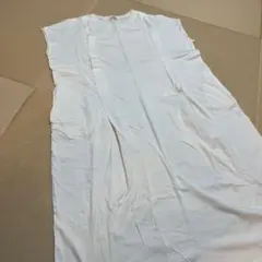 CUBE SUGAR ノースリーブ カットソーワンピース ホワイト