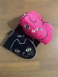 ANNA SUI 猫デザイン ハンカチ 2枚セット