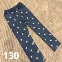 花柄刺繍デニムパンツ 130cm