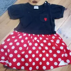 ミニーちゃんドット柄スカート ワンピース 80