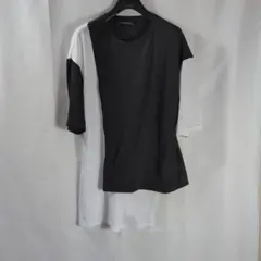【美品】INCERUN バイカラー Tシャツ 切替 モード アシンメトリー S