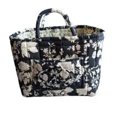 花柄 キルティング バスケット カゴ　収納　綿素材　洗濯OK