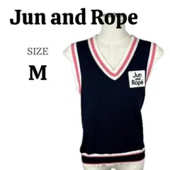 Jun and Rope ジュンアンドロペ Vネック ニット ベスト Mサイズ