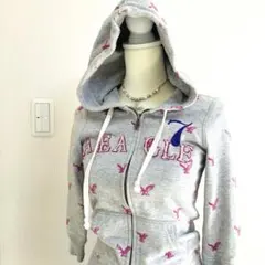 y2k フェアリー　ヴィンテージ　グランジ　フード　グレー パーカー　刺繍