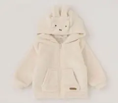 美品！petit main WEB限定/ミッフィー ファーブルゾン 90cm
