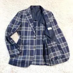EDIFICE ✖️ DORMEUIL ウール　チェックジャケット　サイズ46 EDIFICE⭐︎Dormeuil チェック柄 テーラードジャケット⭐︎size48