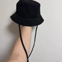黒 バケットハット 59cm ストラップ付き