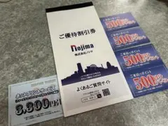 ノジマ　株主優待　ご来店ポイント券2000円分＋10%割引券10枚