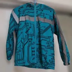 ターコイズカラー　薄手ウィンドブレーカー　反射つき