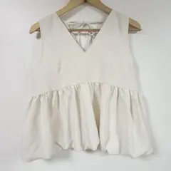 【美品】しまむらRafraf 2ways バルーンベスト　ホワイト