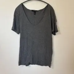 フォーエバー Tシャツ Uネック 半袖 無地 L 灰色 レーヨン カジュアルのサムネイル
