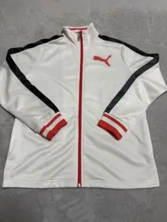 PUMA ホワイト ジップアップジャケット Oサイズ