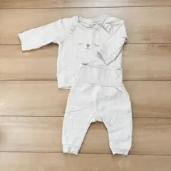 H&M くま柄　オーガニックコットン　裏起毛　セットアップ