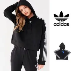 adidas Originals クロップド スリーストライプ パーカーLサイズ