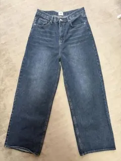 COMMA SHOP ダークブルー ワイドレッグデニム