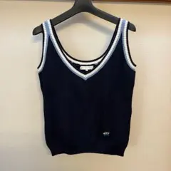 PICONE ネイビー Vネックニットベストのサムネイル