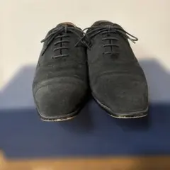 黒 スエード レースアップ ドレスシューズ