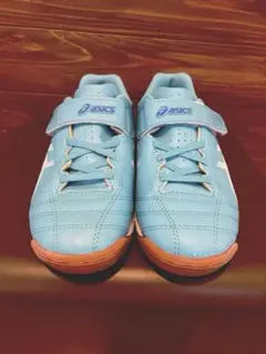 美品　ASICS JUNIOLE ライトブルー シューズ　21.5
