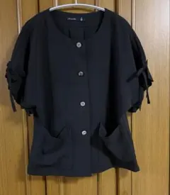 黒　前開き　羽織り　ジャケット