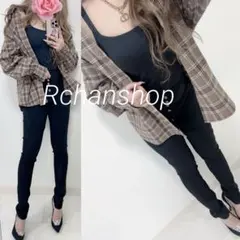 ♡コーデセット♡エヴリス　EVRIS チェックシャツ　ブラックスキニーパンツのサムネイル