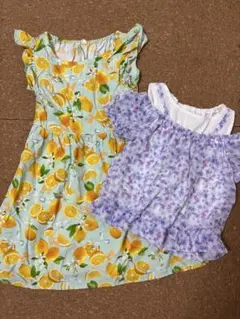 子供服110☆ワンピ＆オフショルトップスセット