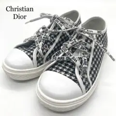 【美品】Christian Dior スニーカー 千鳥柄 ロゴ紐 28
