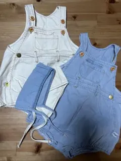 オーバーオールロンパース 2点セット