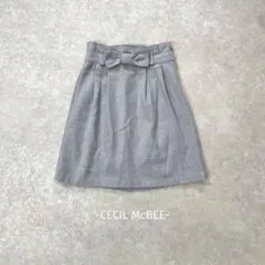 CECIL McBEE/タイトスカート/M/グレー/リボン/大人可愛い/ミニ丈