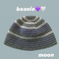ハンドメイド コットン ビーニー クラッシャーハット クロシェハット