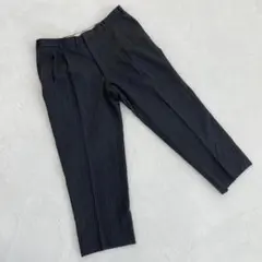 グレー パンツ ストライプ ウール混 スリムフィット ビジネス シンプル