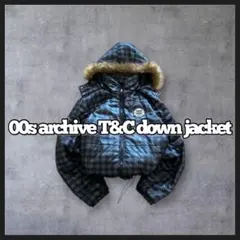 00s archive T&C check far downjacket y2k