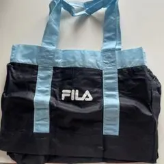 新品　FILA トートバッグ ブラック×ライトブルー