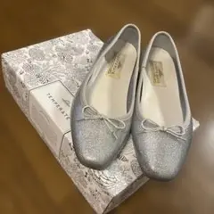 TEMPERATE レインシューズ シルバー ラメ バレエシューズ37.0