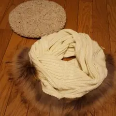 価格限定⭐美品！アーノルドパーマー２点セット⭐ベレー帽とリアルファースヌード