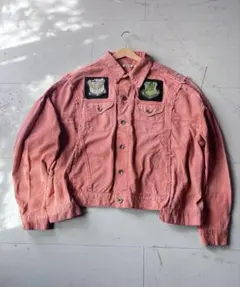 ニコアンド☆リメイク トラッカージャケット オレンジ デコ付 Gジャン