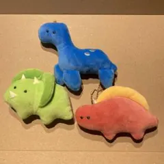 つぶらな瞳の恐竜園 ぬいぐるみキーホルダー 3つセット