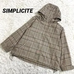 SIMPLICITE シンプリシテェ　チェック柄ブルゾンジャケットライトアウター