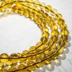 鑑別書付 極上✨ ブルーアンバー 5.8mm ネックレス 蛍光 琥珀 1564 