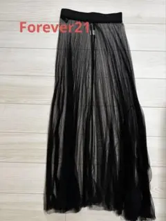 Forever21 レディース チュール ロングスカート ブラック