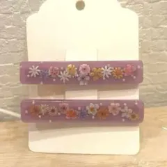 レジンヘアクリップ2個セット　キッズアクセ　お子様とのお揃いにもぴったり♡