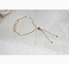 本真珠　真珠　淡水パール　バロック　スライドアジャスターブレスレット